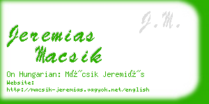 jeremias macsik business card